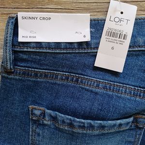 LOFT Outlet Skinny Crop Mid Rise Jeans Blue size 6